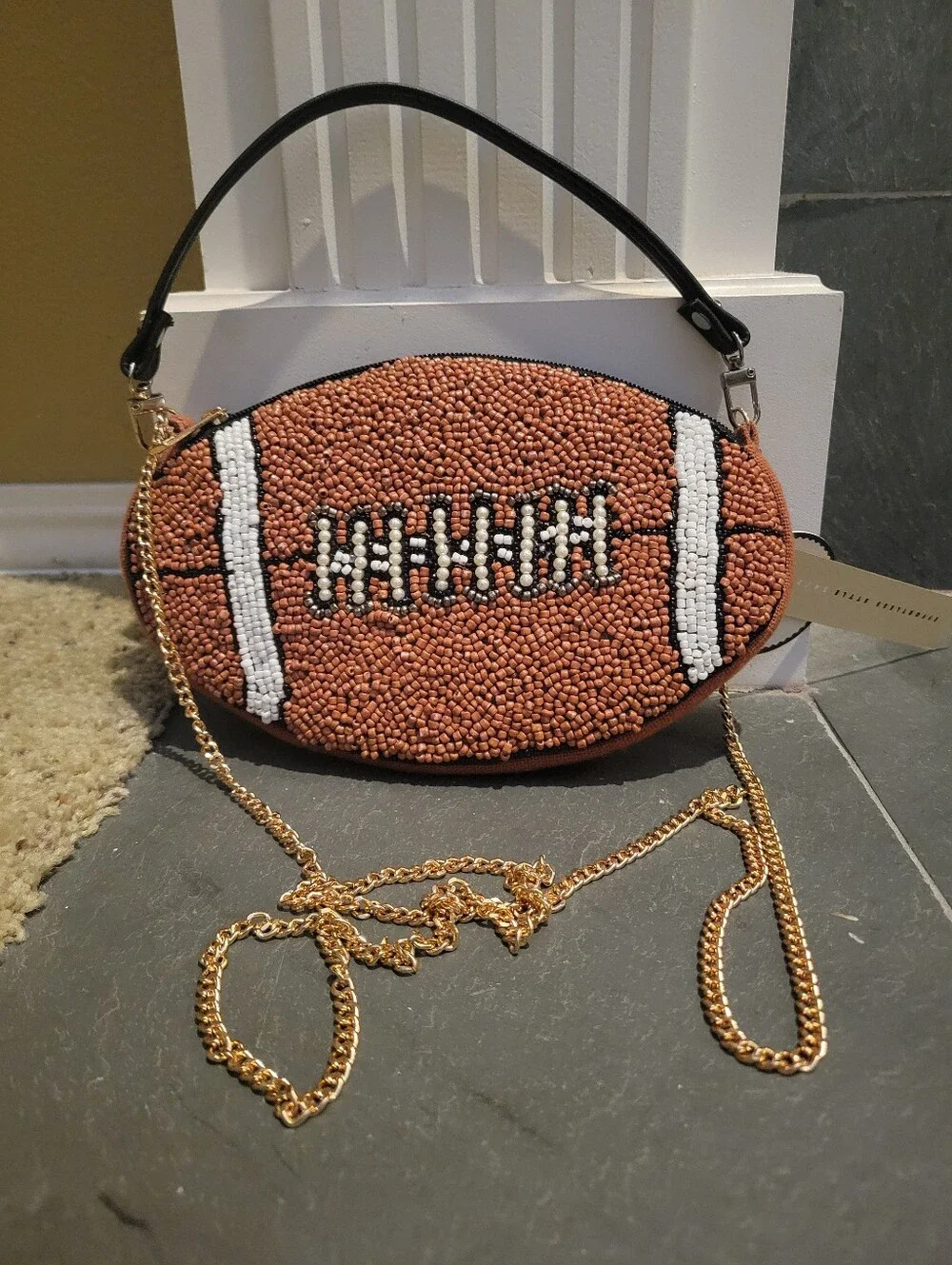 Studio 12 Viral Beaded Football Crossbody Bag | NWT | Game Day Glam Handcrafted